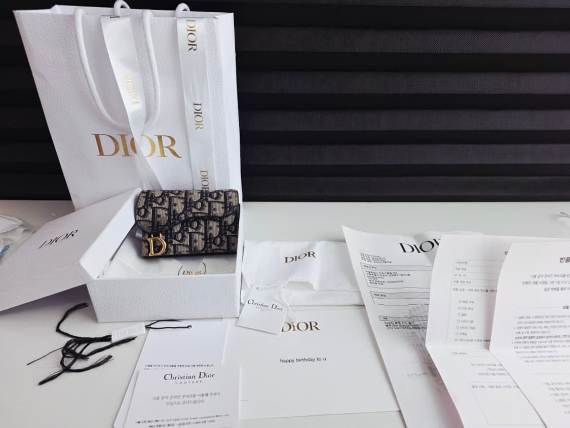 디올 오블리크 카드지갑 (영수증 포함 풀구성) 상태 매우 좋음 상품이미지1