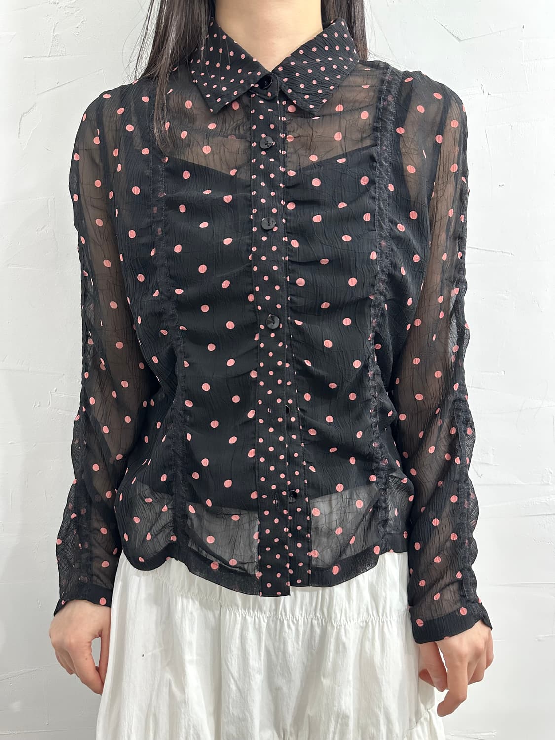 dot shirring shirt 상품이미지3