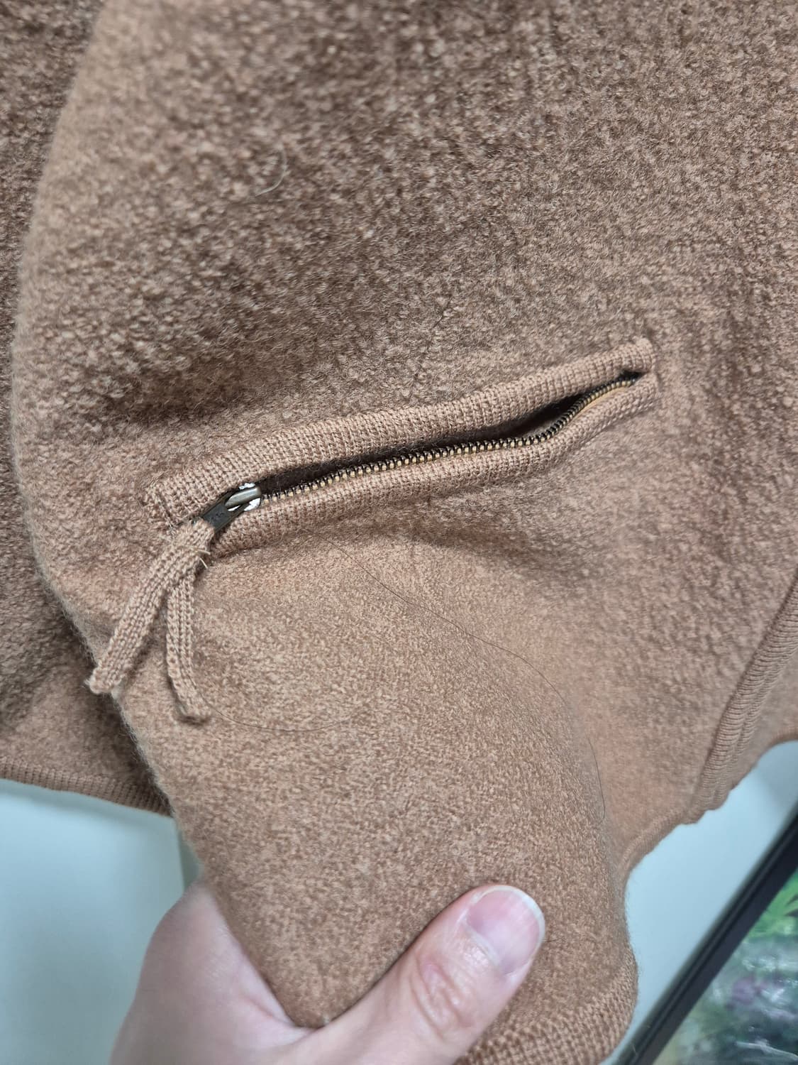 (세일)VTG. tabi 타비 브라운 압축울 집업 자켓 상품이미지5