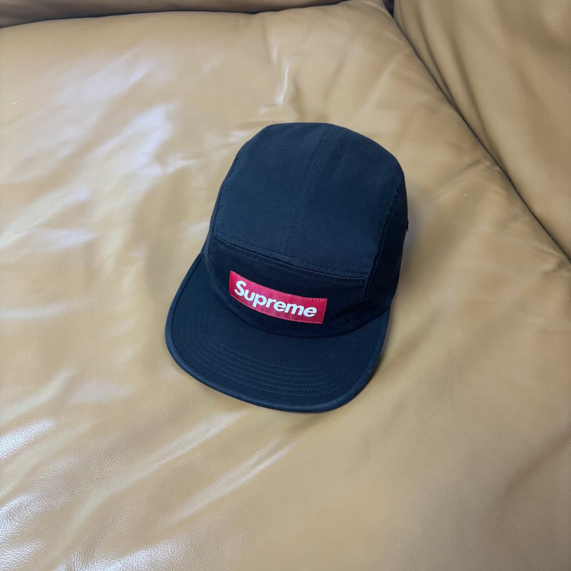 Supreme 슈프림 블랙 레드 박스로고 캠프캡 모자 (Black) 상품이미지1