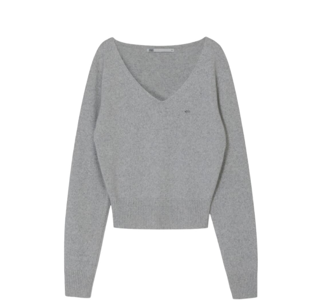 보헤미안 서울 루즈 핏 브이넥 울 니트 그레이 상품이미지1