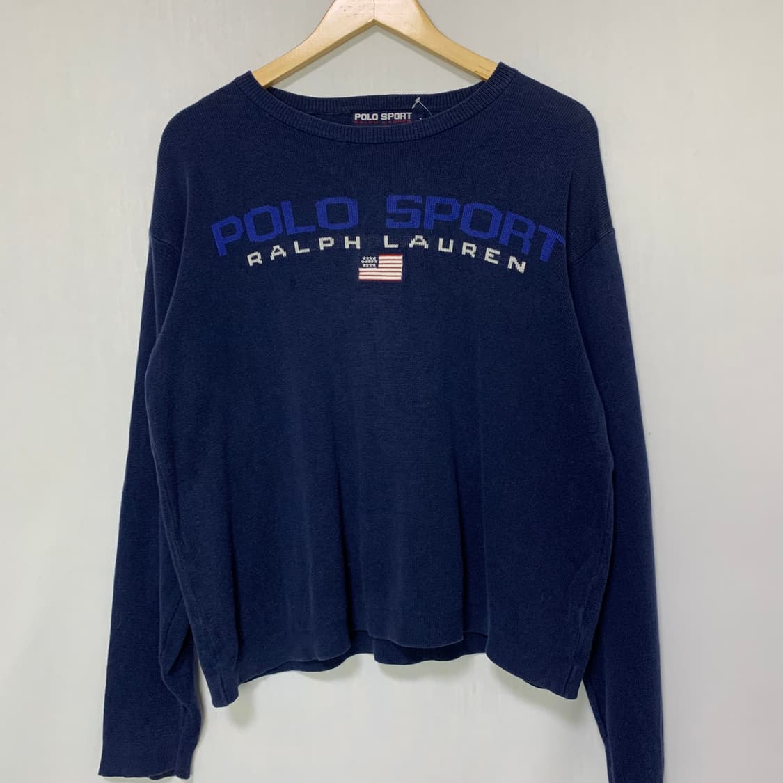 폴로랄프로렌 폴로 스포츠 여성 세미 크롭 빈티지 니트 네이비 M 상품이미지2