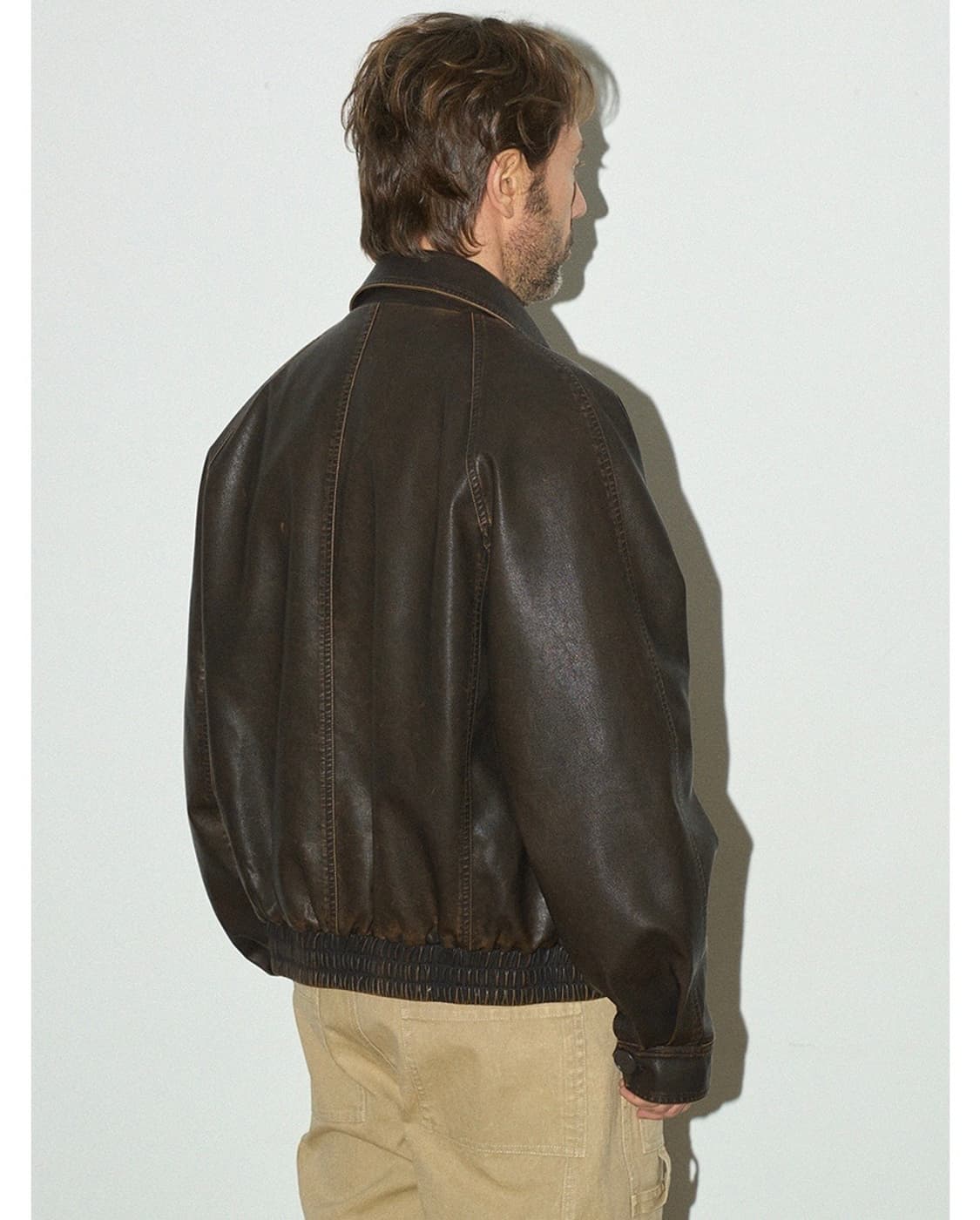 [Partimento] 파르티멘토 워시드 레더 보머 자켓 브라운 상품이미지2