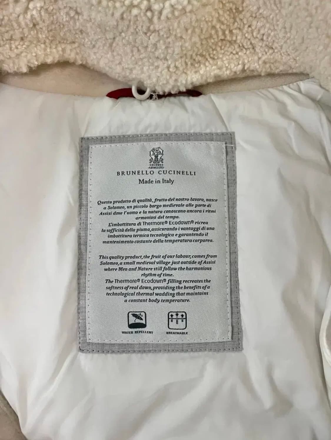 브루넬로 쿠치넬리 캐시미어 시어링 경량 패딩 자켓 48 상품이미지3