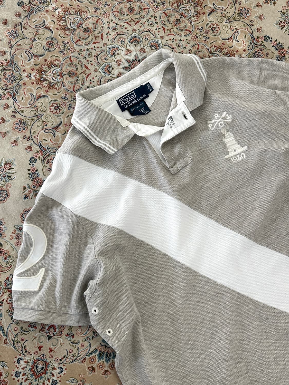 폴로 랄프로렌 그레이 배색 빅로고 카라티  상품이미지4