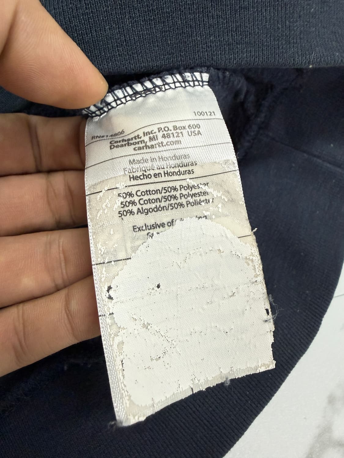 칼하트 네이비 후드 상품이미지4