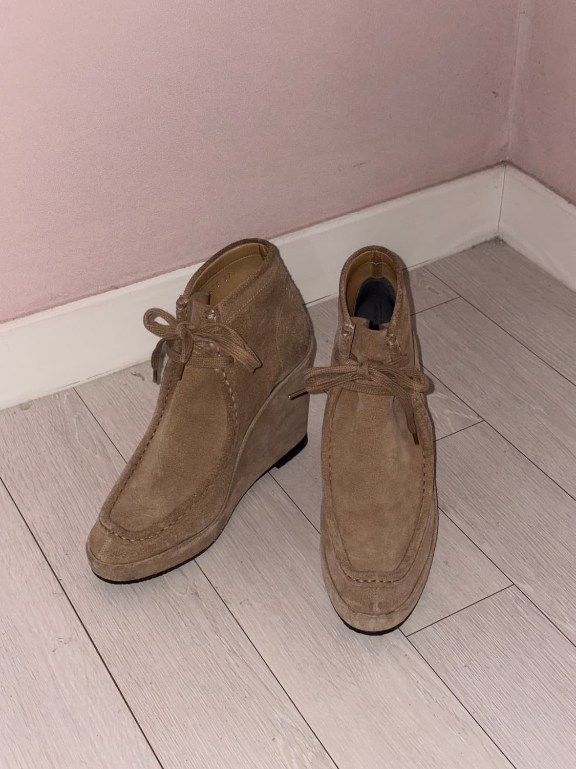 Balenciaga camel suede wedge moc shoes 상품이미지5