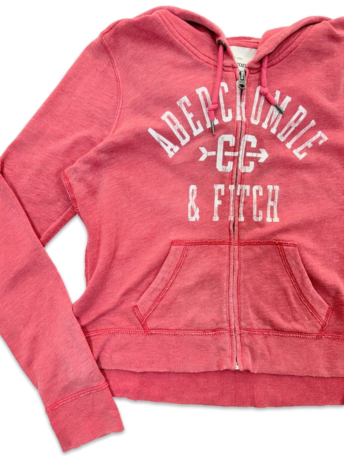 빈티지 Abercrombie 오랜지핑크 레터링 후드집업 상품이미지2