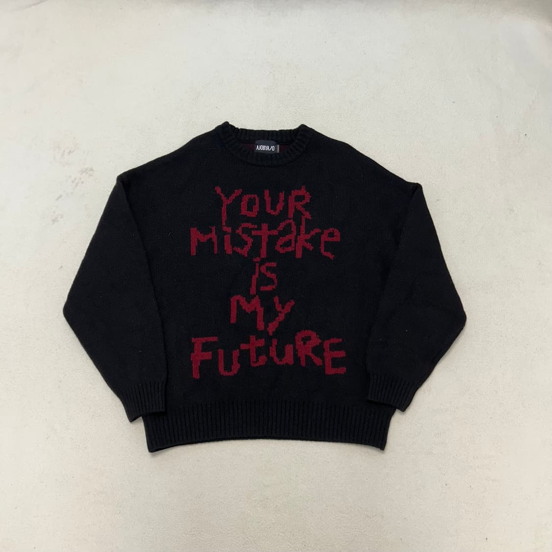 Ajobyajo black lettering knit 상품이미지4