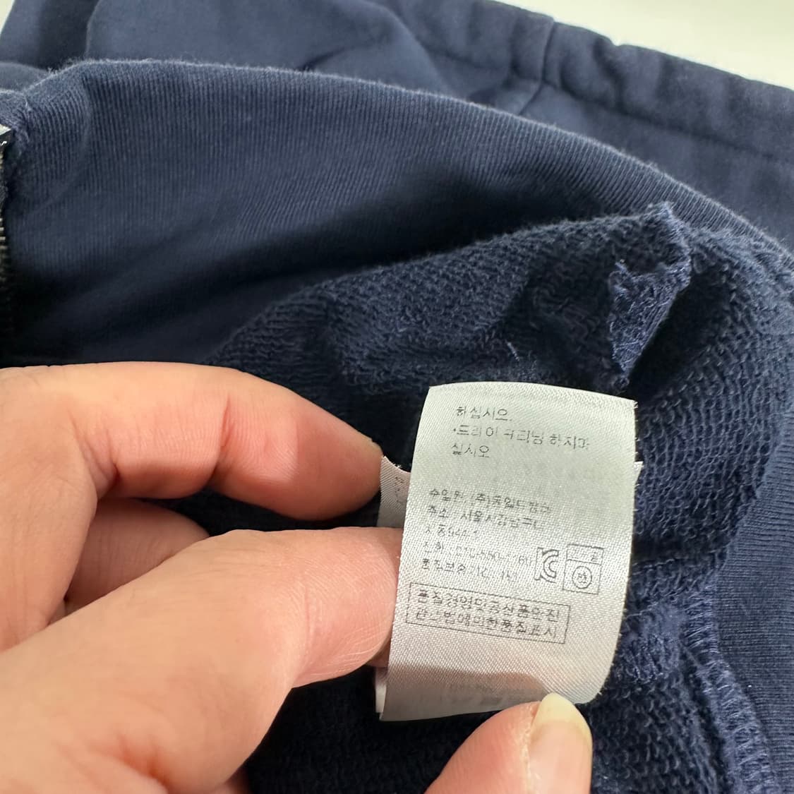 우먼M 라코스테 네이비 기본로고 면 후드집업 상품이미지8