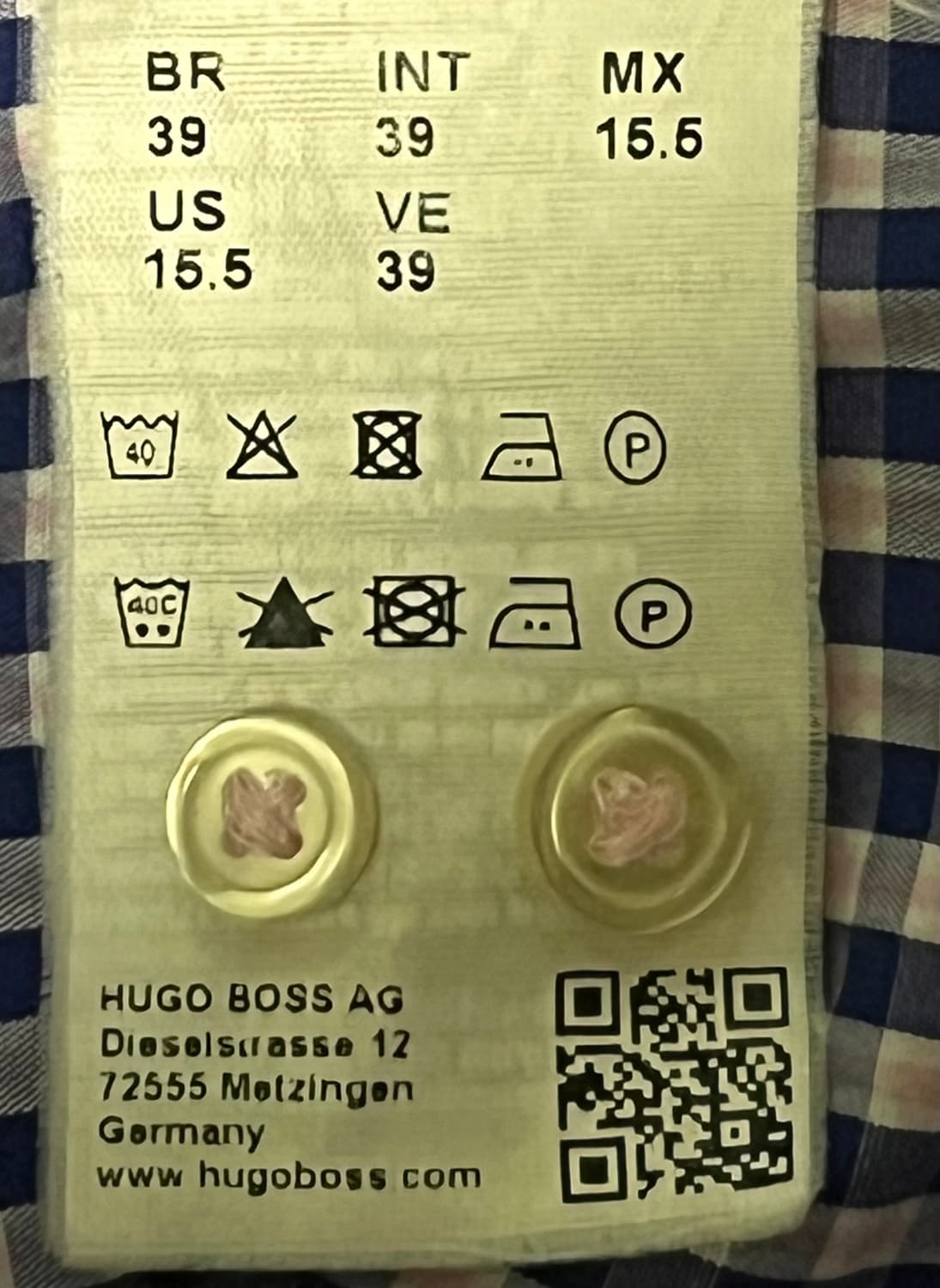 BOSS 남성 체크 셔츠 39사이즈 상품이미지4