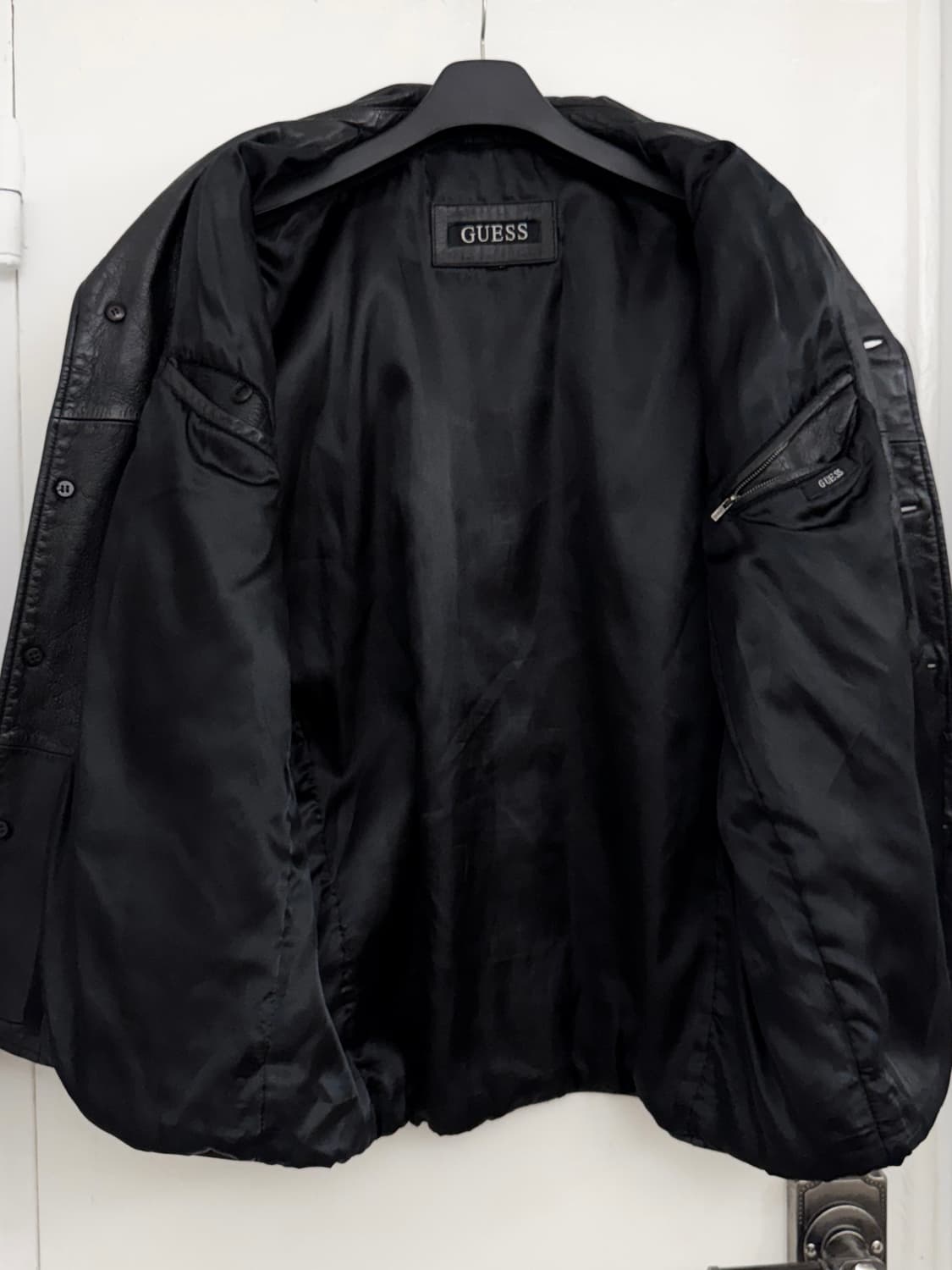  90s GUESS Genuine Leather Car Coat 상품이미지5