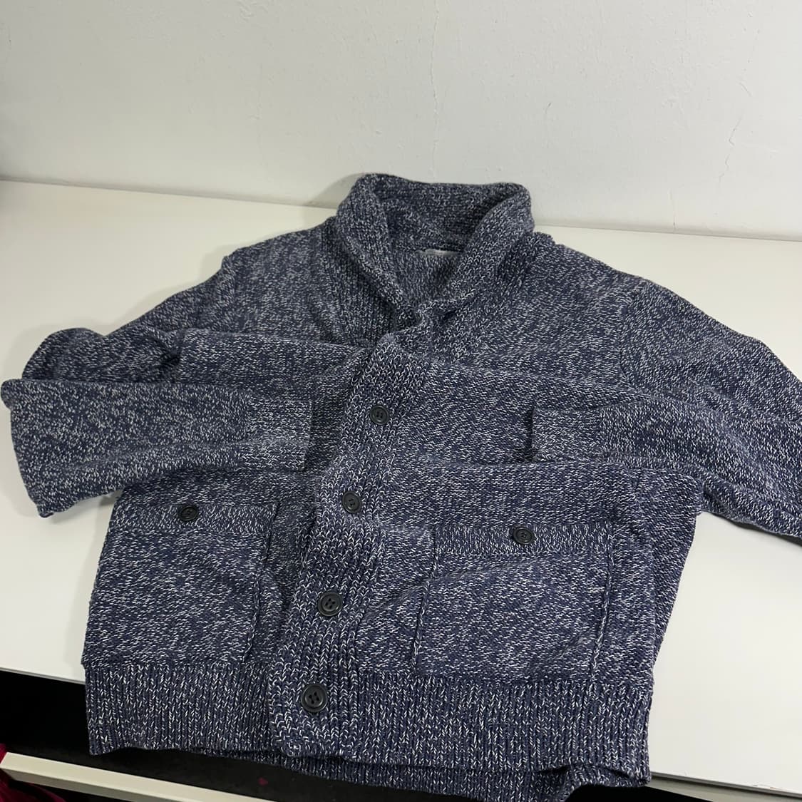 95 제이크루 JCREW 네이비 노버튼 숄카라 가디건 상품이미지1