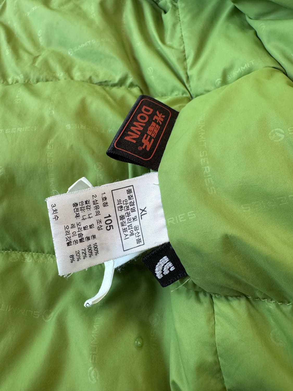 노스페이스 아콘카구아 라임컬러 패딩 XL 상품이미지5