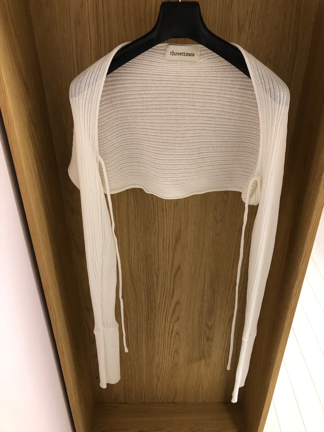 Threetimes Golgi Cotton Bolero White 상품이미지3