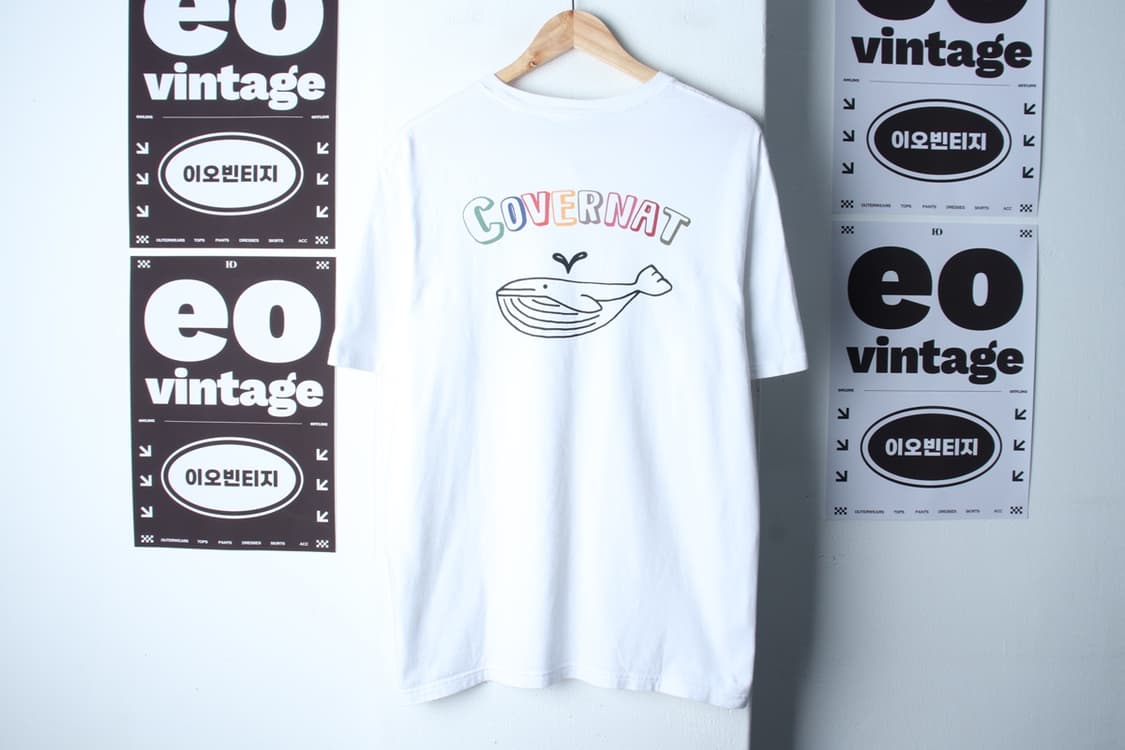 (L-XL) 커버낫 반팔 티셔츠 백프린팅 화이트 올드스쿨-H32076 상품이미지6