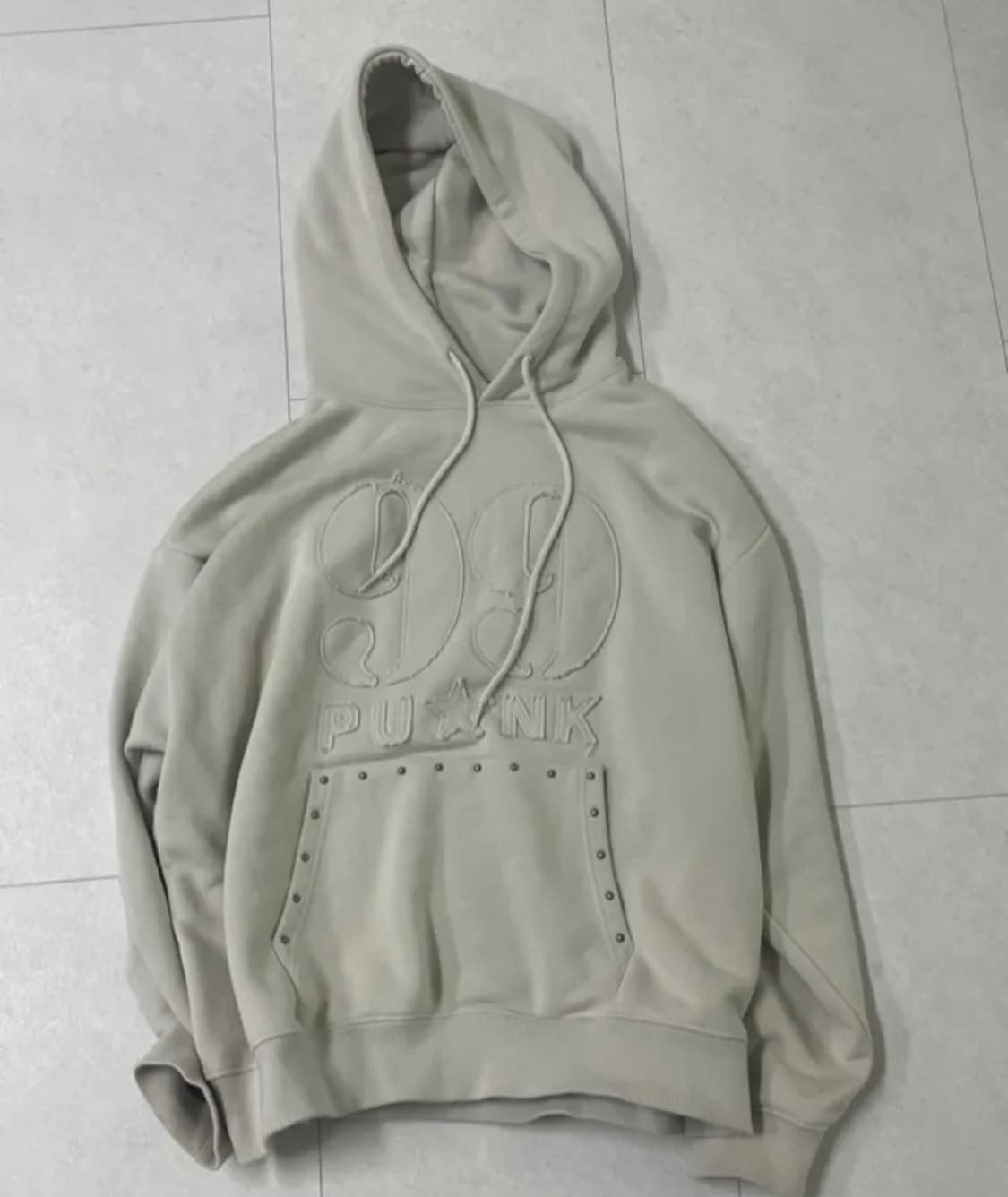 새상품 ISTKUNST 99 펑크 아플리케 후드티 L 상품이미지2