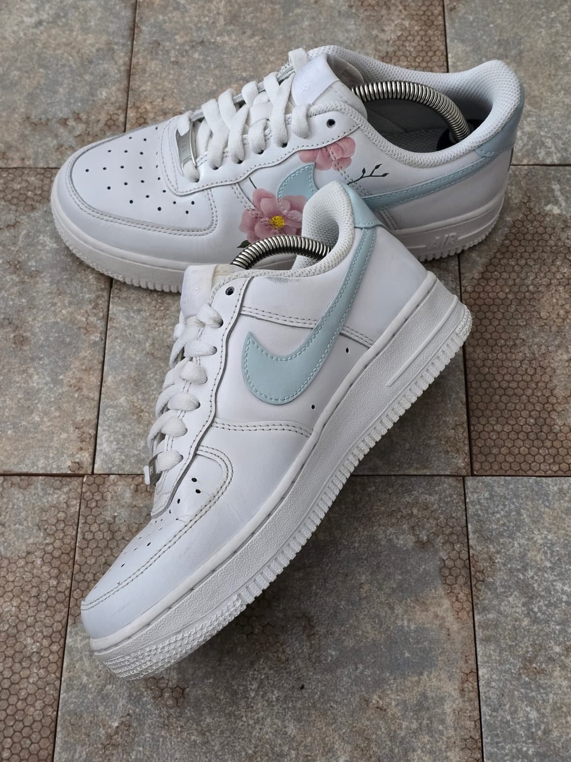 (235)나이키 에어포스 1 07 플라워 커스텀  상품이미지5