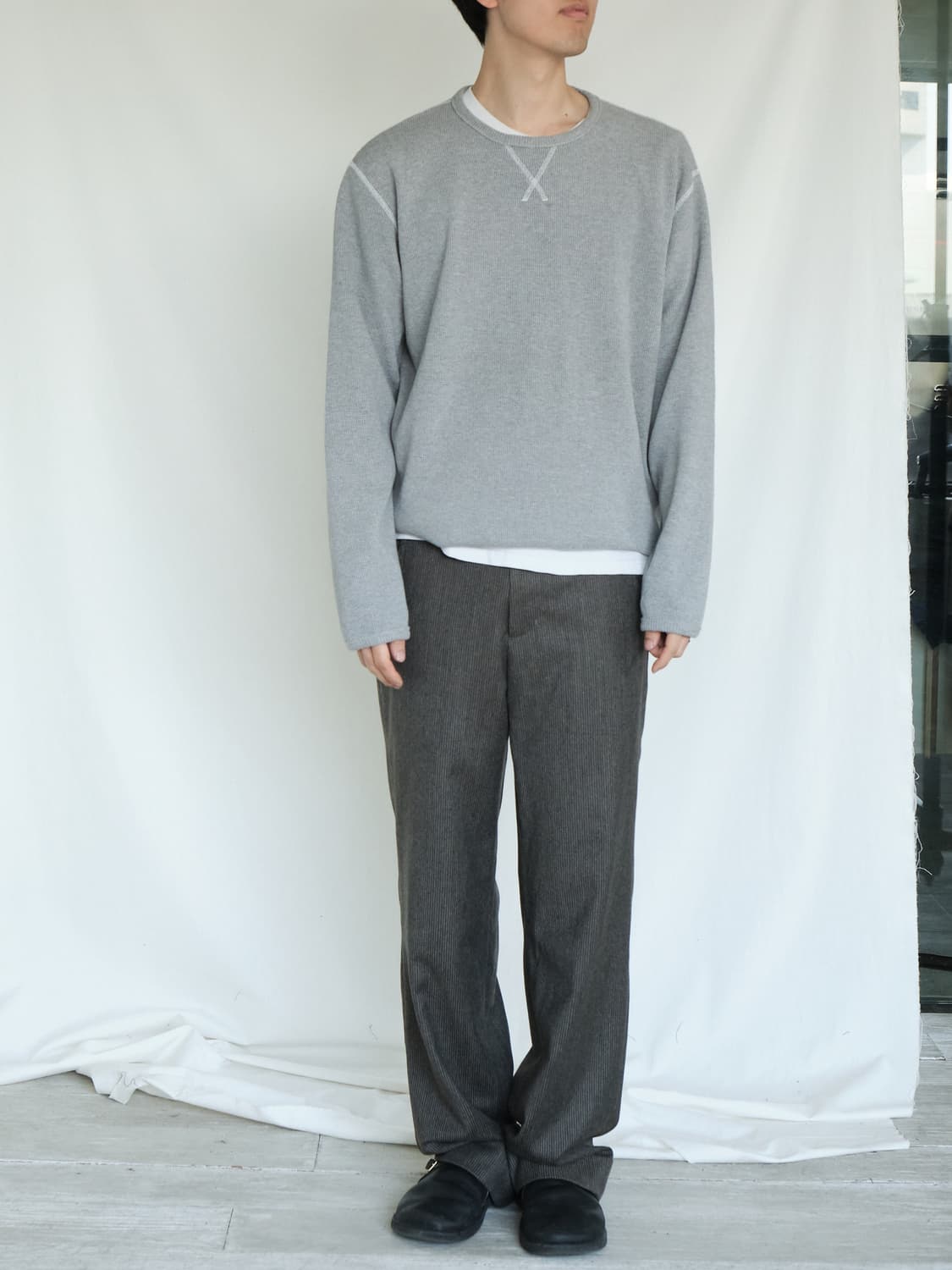 씨솔트 와플 립 롱슬리브 그레이 상품이미지3