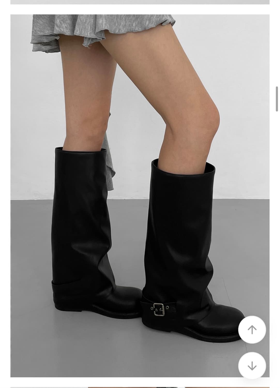 블랙업/나이닝 레더 버클 롱부츠 245 상품이미지2