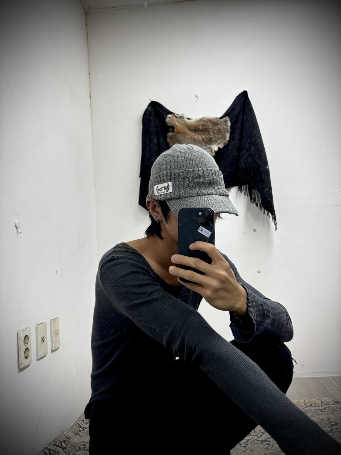 “Vintage” Grey Knit Cap 상품이미지5