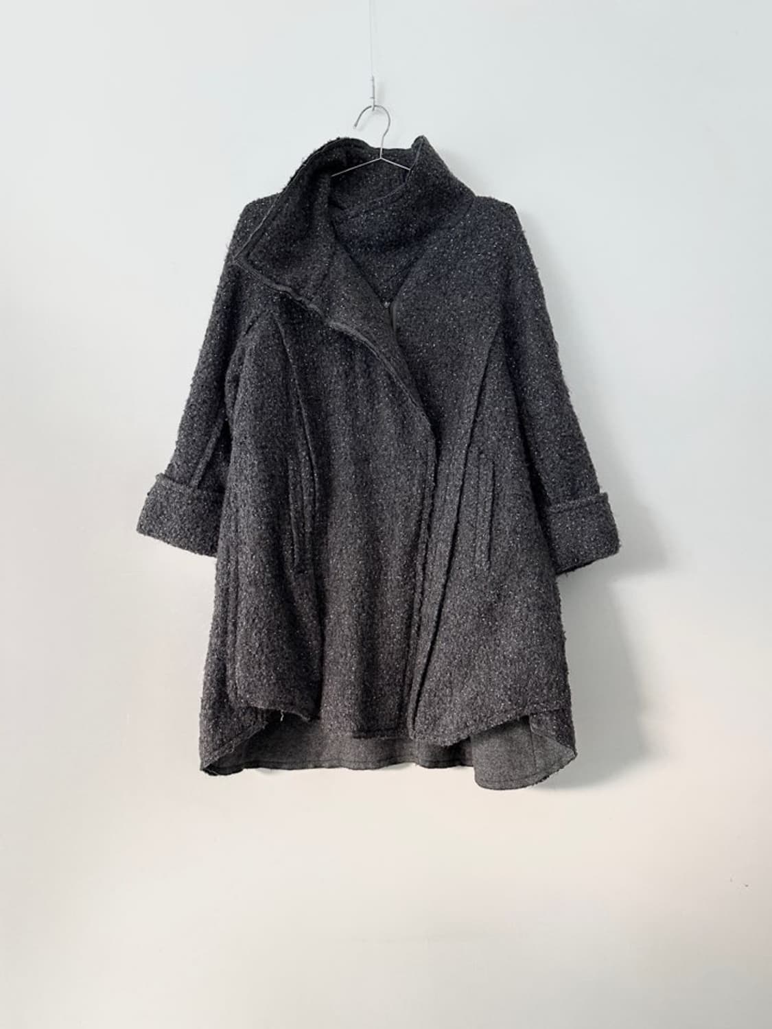 MINE high neck drape boucle coat / grey 상품이미지2