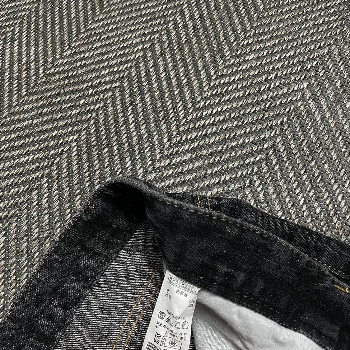 런웨이 빈티지 흑청 와이드 데님 스트레이트 팬츠o 5143 상품이미지5