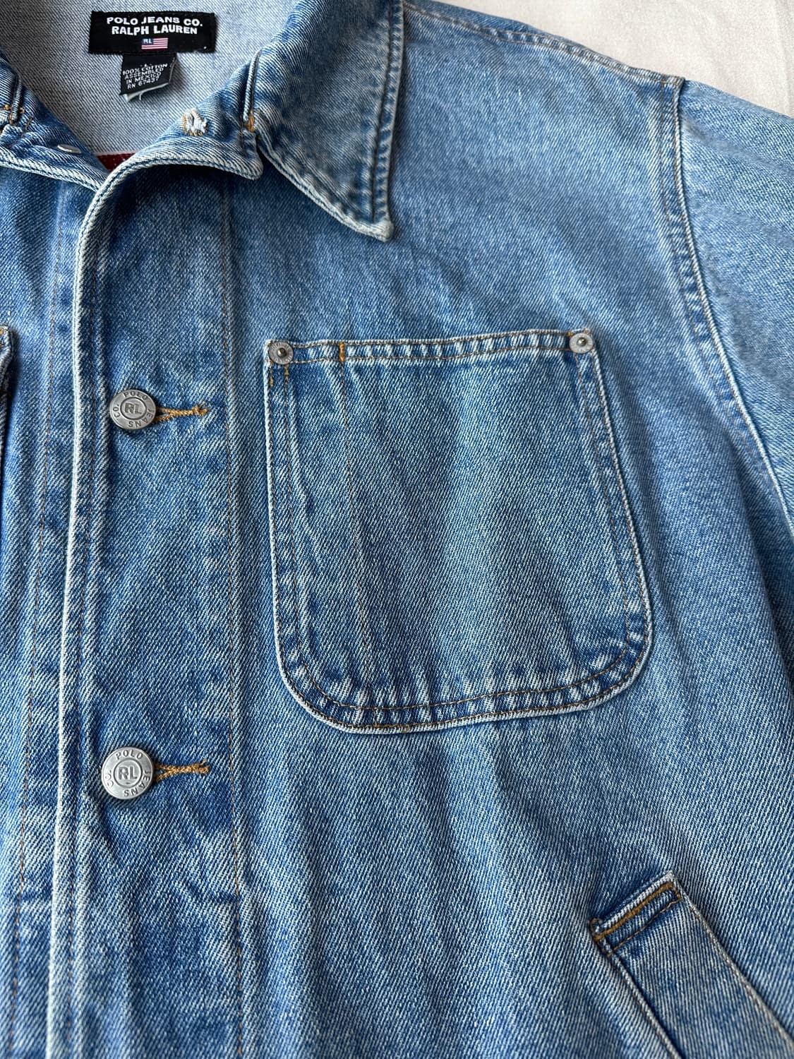 폴로 진스 랄프로렌 성조기 크롭 데님자켓 L 상품이미지6