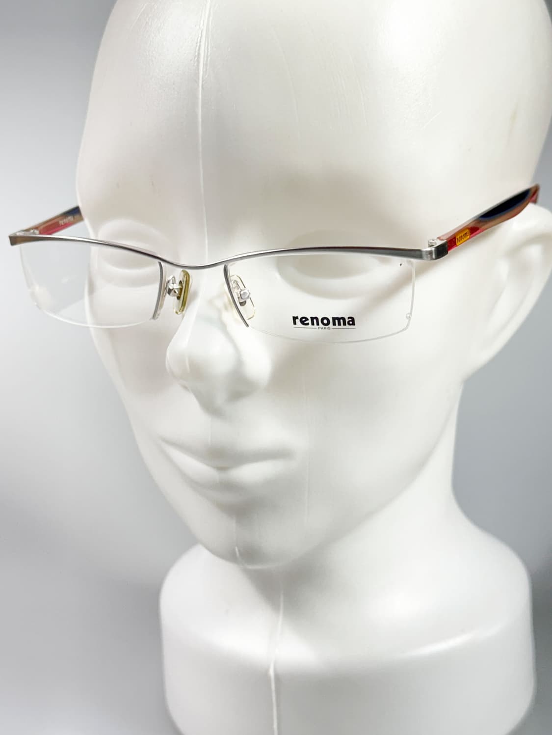90s RENOMA Paris 실버 스퀘어 반무테 빈티지 안경 상품이미지8