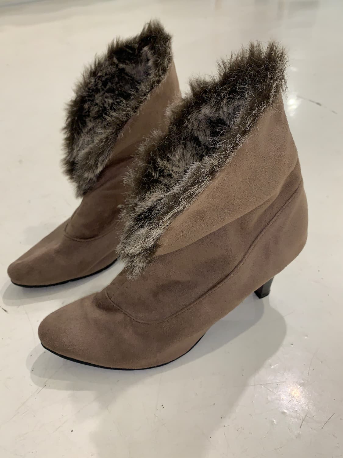Brown Fur heel  상품이미지6