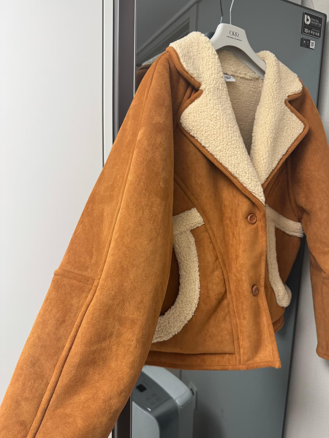 새상품) 파르티멘토 우먼 스웨이드 시어링 코트 상품이미지4