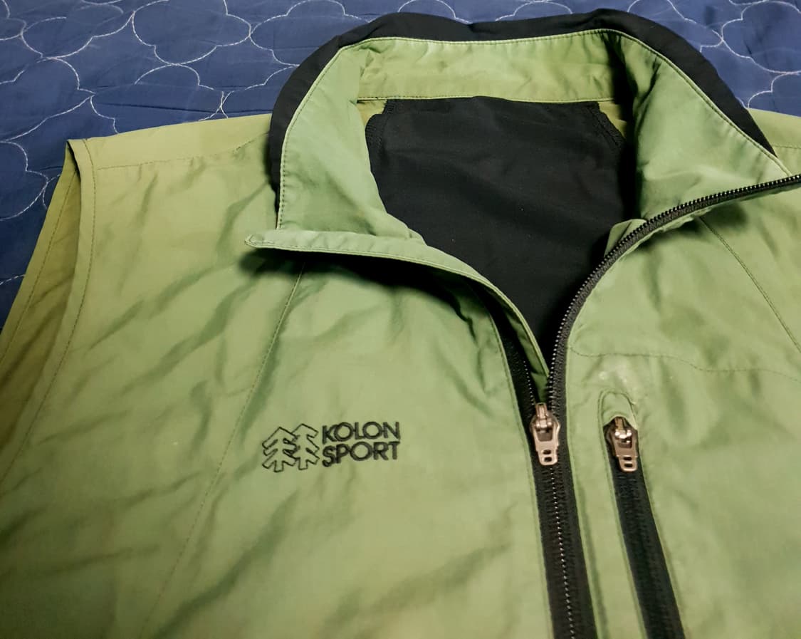 (빈티지) 코오롱스포츠 올드스쿨 나일론 조끼 베스트 카키 (100) 상품이미지2