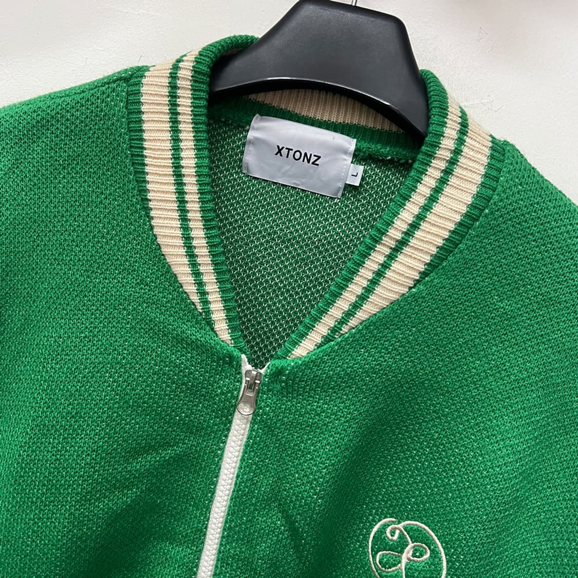 엑스톤즈 그린 마리 스타디움 니트 집업 자켓 L 상품이미지3