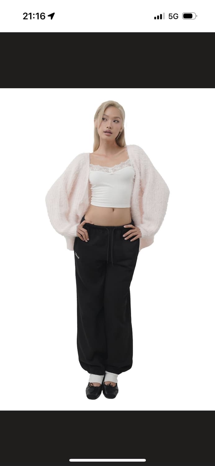 클리시어 슈가플럼 헤어리 가디건 핑크 상품이미지2