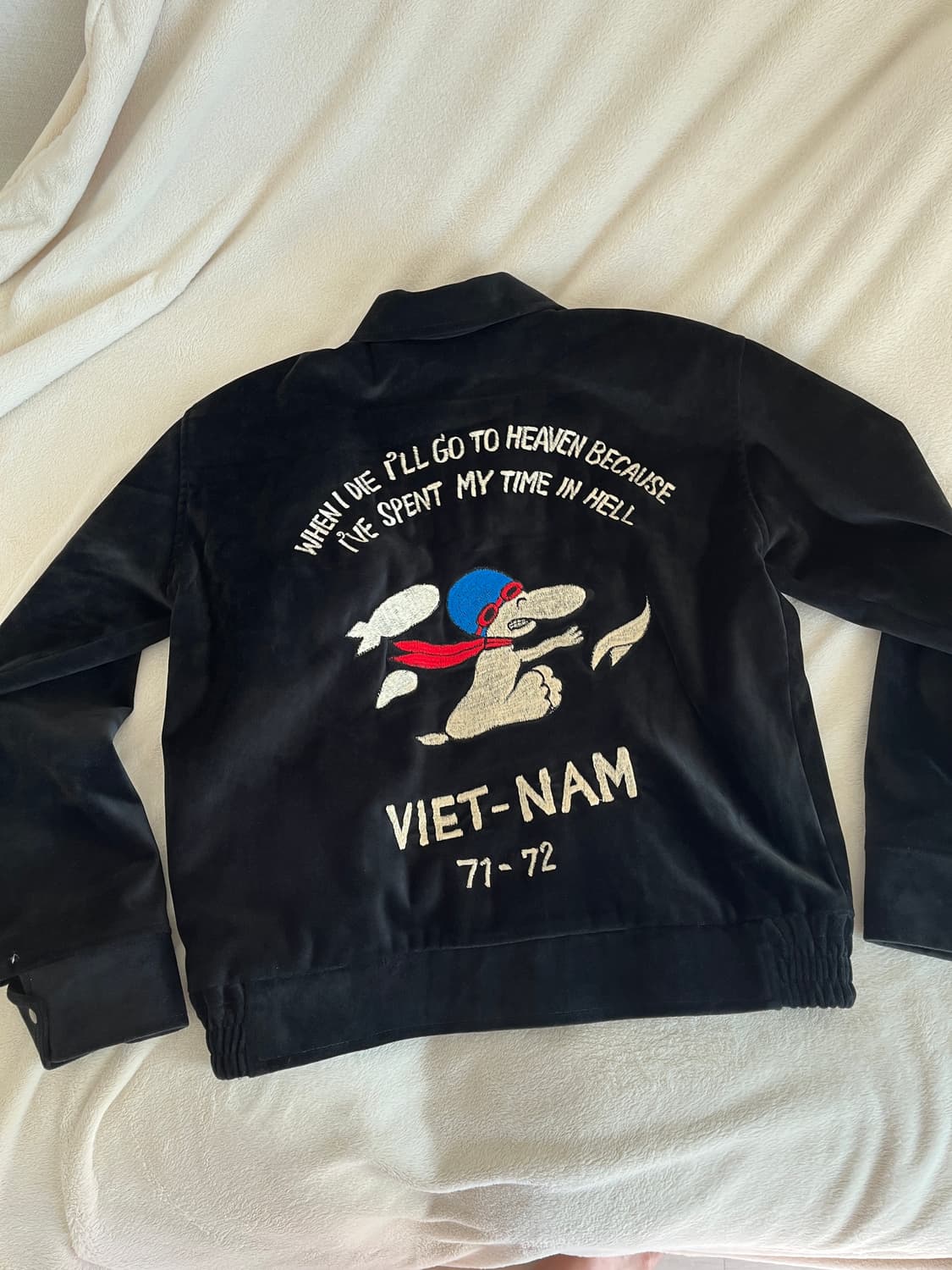 스누피 자수 블랙자켓 42 상품이미지1