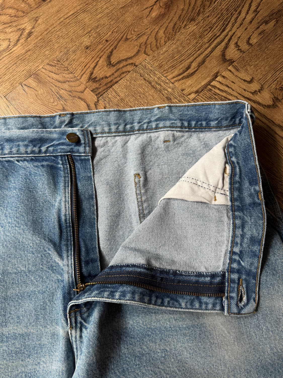 [42]칼하트 USA 빈티지 페이딩 싱글니 워크 데님 팬츠 상품이미지4