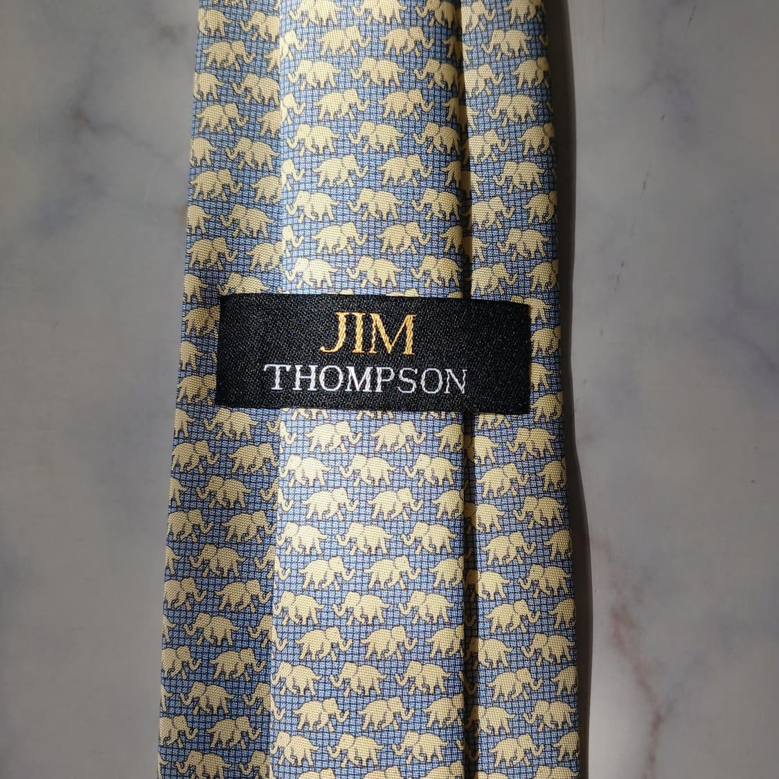 짐 톰슨 실크 블루 코끼리 패턴 넥타이 8.4cm S~A+등급 E802
 상품이미지8