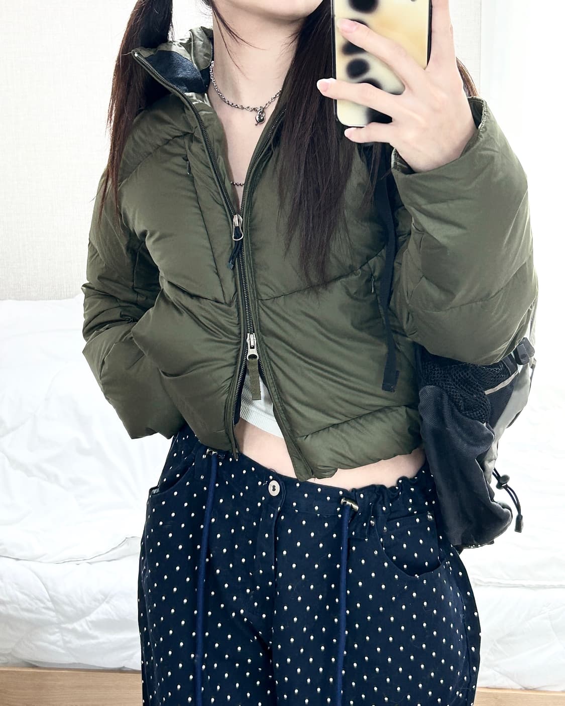 폴로 카키 투웨이 구스다운 숏패딩 상품이미지6