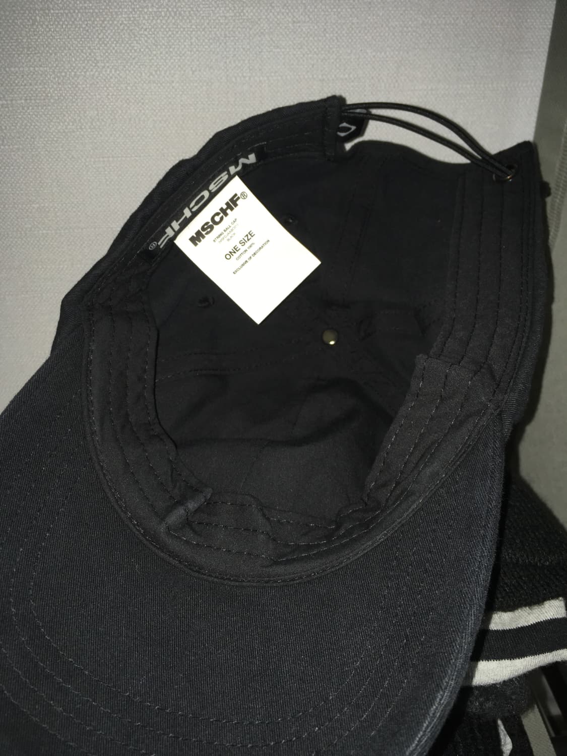 미스치프 스트링 볼캡 블랙  상품이미지2