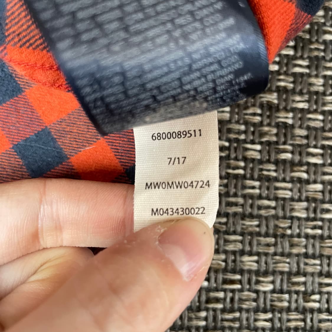 타미힐피거 오렌지 블루 체크 플란넬 뉴욕핏 셔츠 XL 상품이미지9