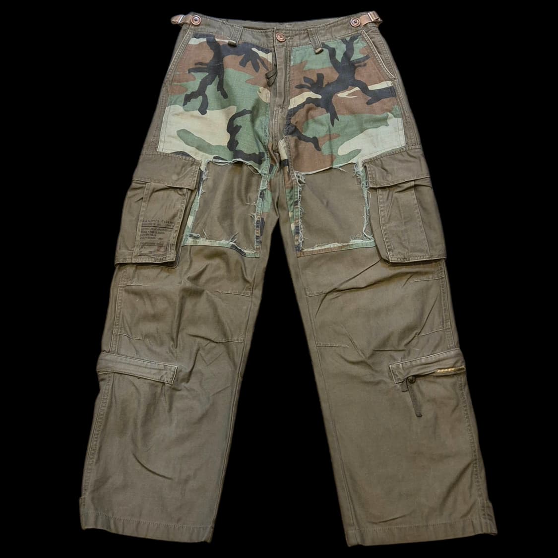 30인치 카모배색 면 와이드 카고팬츠  상품이미지1