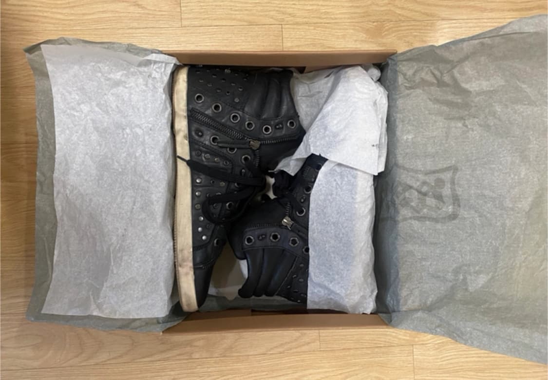 아쉬 Ash 블랙 스컬스터드 레더 하이탑 스니커즈 44 상품이미지3