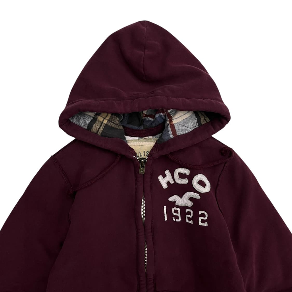 홀리스터 로고 딥버건디 후드집업 S 상품이미지4
