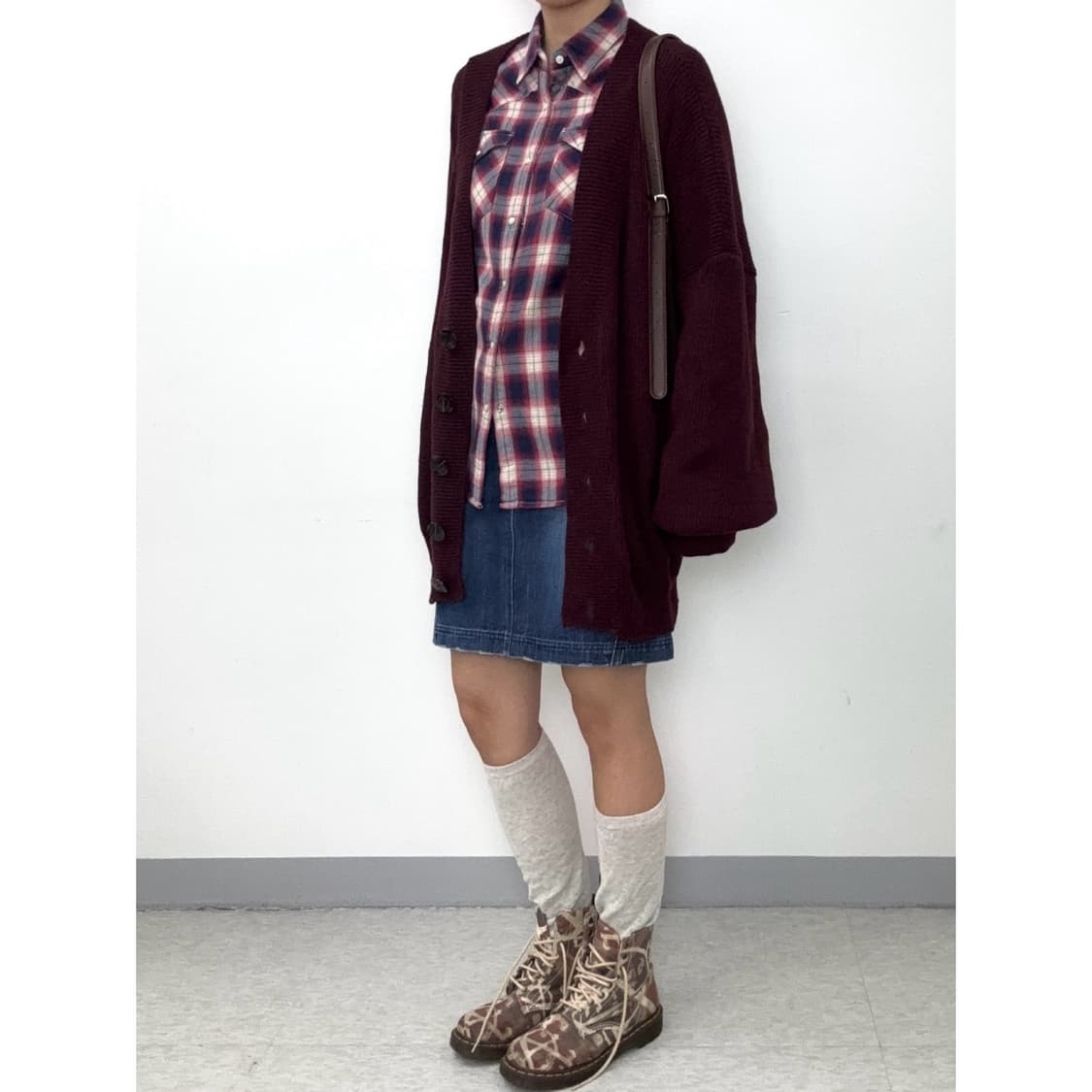 빈티지 버건디 가디건 상품이미지10