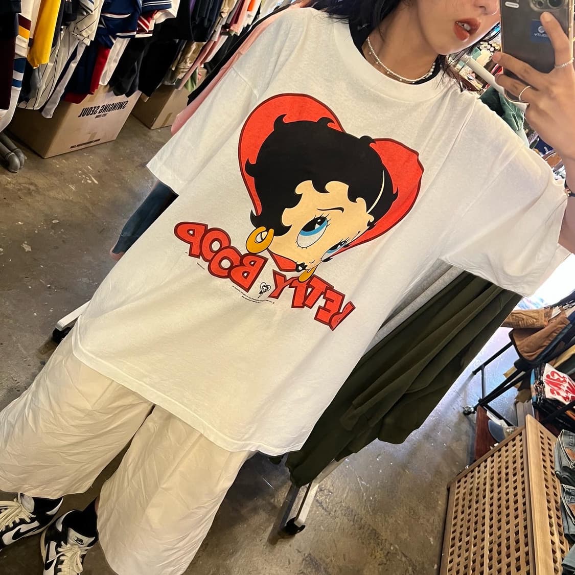 Betty boop print T-shirt 상품이미지9