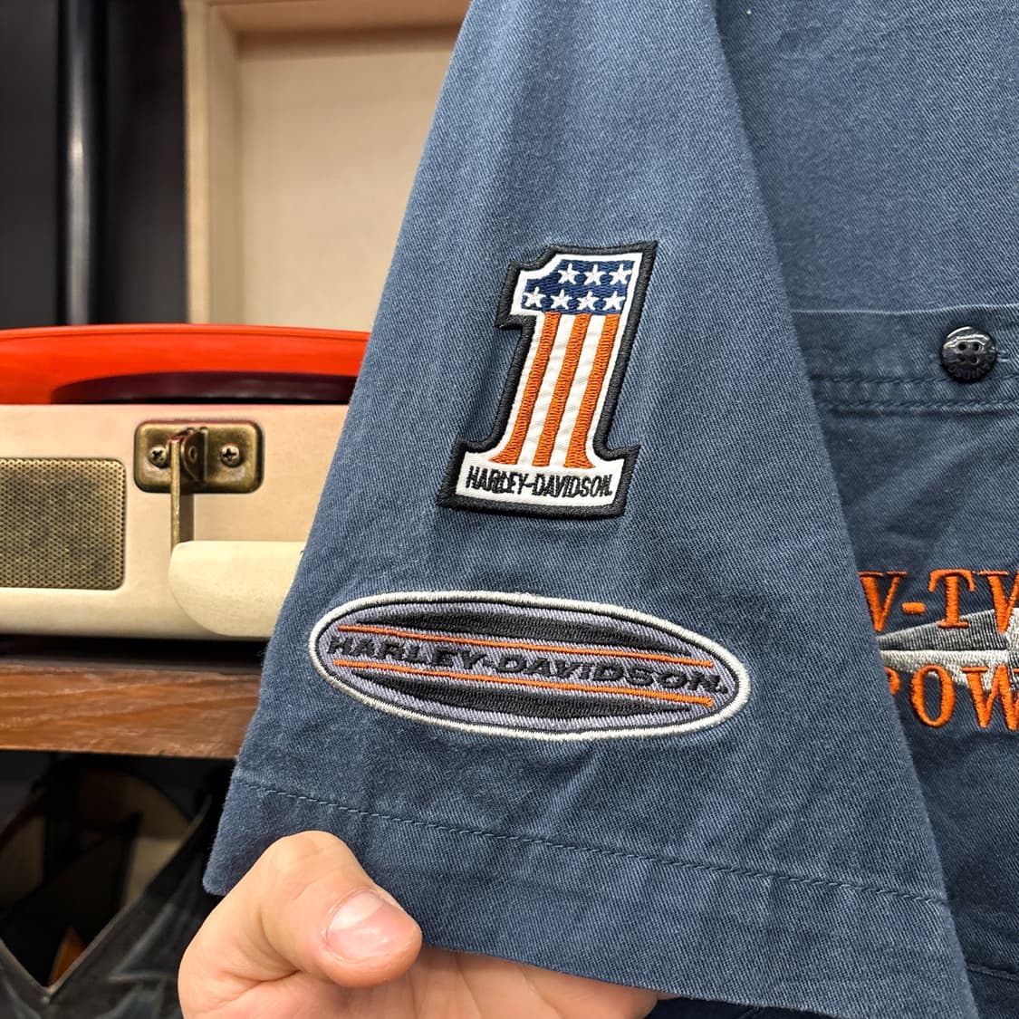 00s 할리데이비슨 코튼트윌 시그니처 패치아트 워크셔츠 N1251 상품이미지7