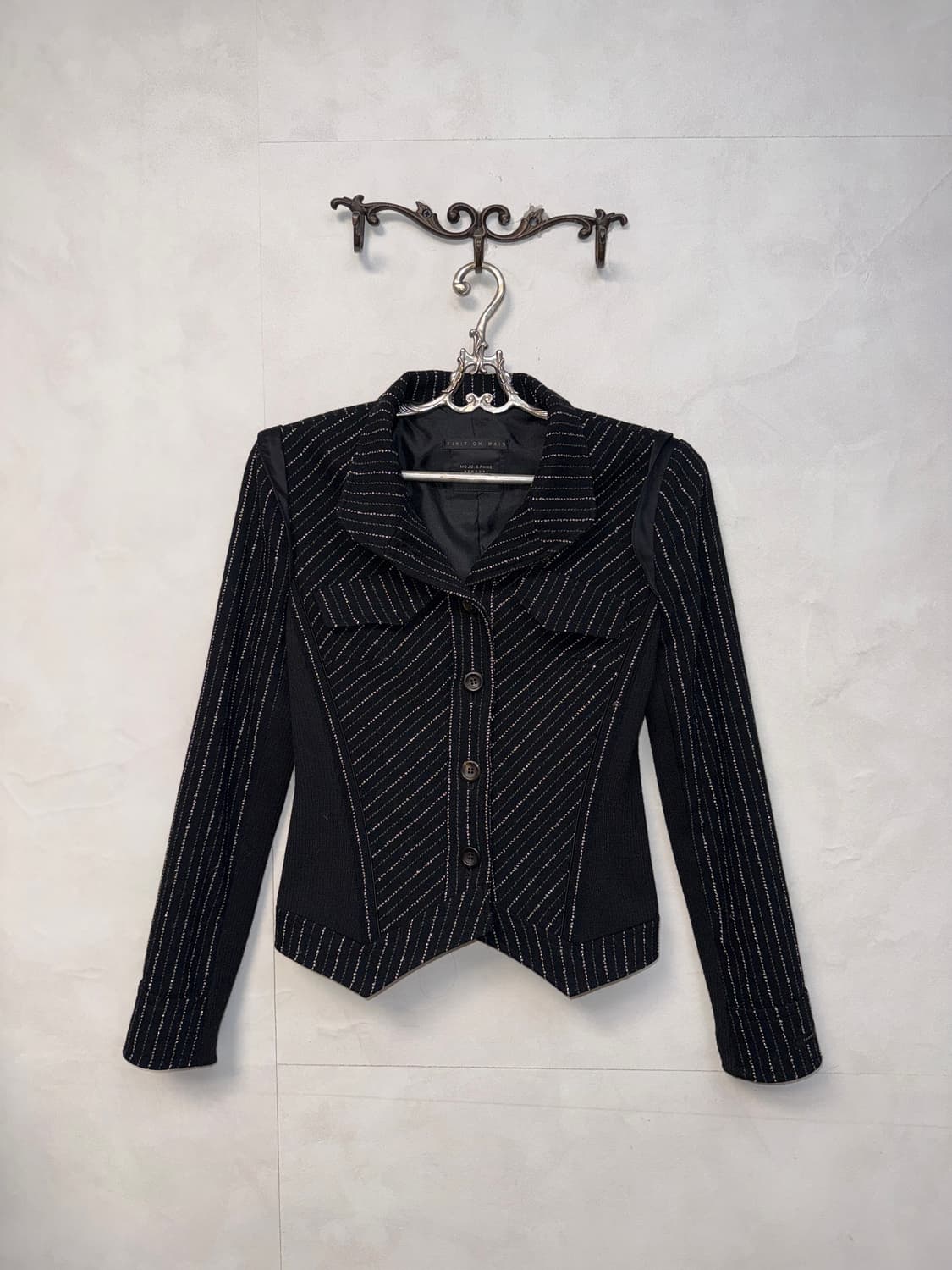 Mojo S Phine black wool stripe button jk 상품이미지1