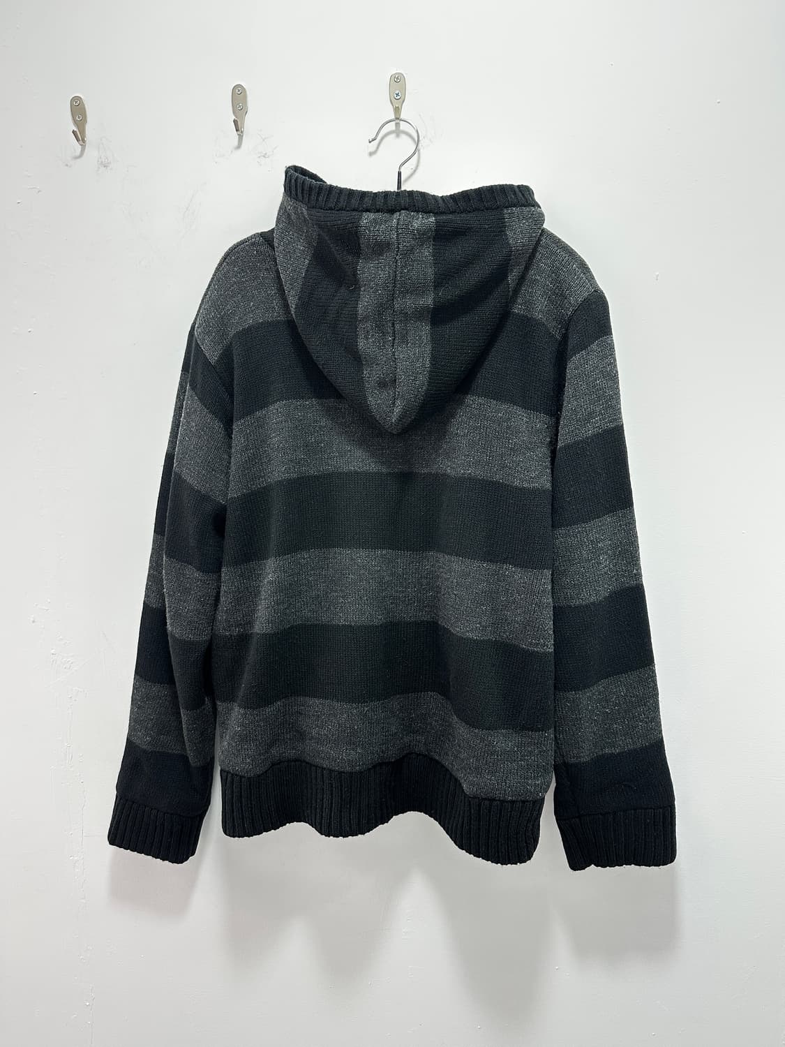Generate stripe fur knit hood zip up  상품이미지6
