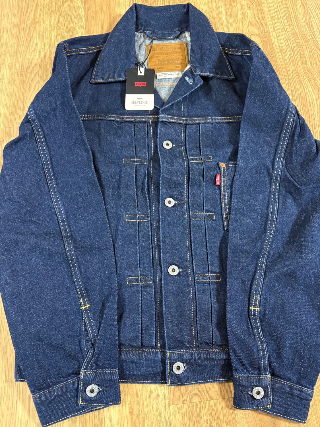 리바이스 셀비지 데님 타입원 자켓 S 새상품 린스드 상품이미지2