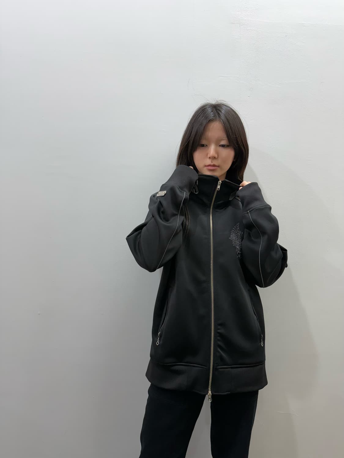 밴슨 오버핏 스컬 로고 집업 상품이미지7